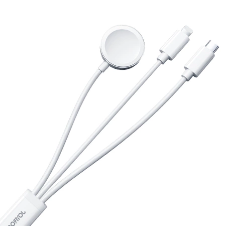 Joyroom S-IW008 3-in-1 cable magnetic charger USB-A - Lightning/USB-C 1.2m - white