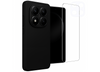 Etui do Xiaomi Redmi Note 14 Pro 4G czarne + Szkło na ekran + Szkło na aparat