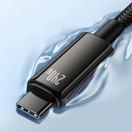 Kabel USB C - USB C 480Mb/s 240W 1m Baseus Tungsten Gold CAWJ040101 - czarny