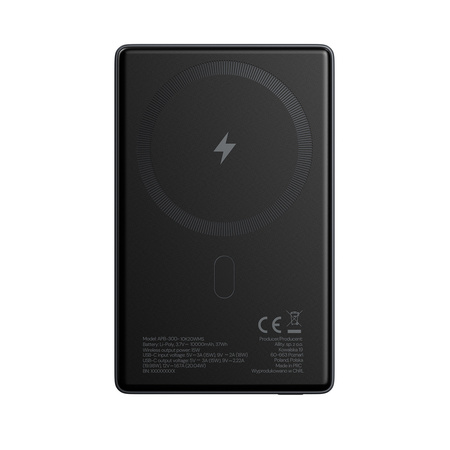 Allity power bank bezprzewodowy APB-300 PD QC 20W 10000 mAh szary magnetyczny