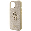 Guess Glitter Script Big 4G case for iPhone 15 - gold