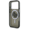 Karl Lagerfeld nakładka Magsafe IML glitter case metal camera frame and buttons Karl and Choupette sketch logo do iPhone 17 Pro transparentna
