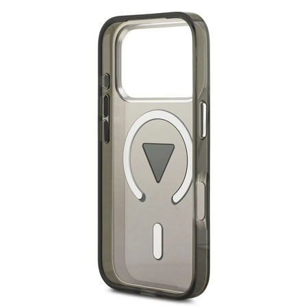 Guess Nakładka Magsafe IML Gradient Case With Print Triangle Logo & Silver Metal Camera Buttons Do iPhone 17 Pro Max Czarna