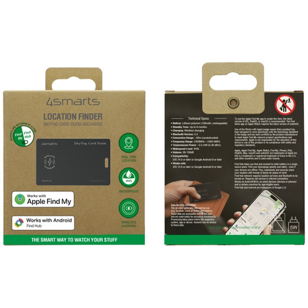 Lokalizator 4smarts SkyTag Card Duos     ReCharge czarny