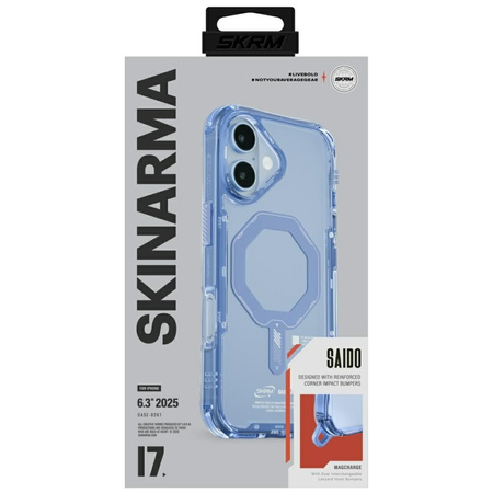 Skinarma etui Saido iPhone 17 6.3"       Magnetic Charging niebieski/sky blue