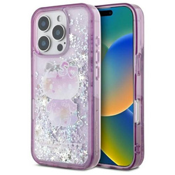 Original Handyhülle IPHONE 16 PRO Hello Kitty Hardcase Liquid Glitter 50TH Anniversary Party (HKHCP16LL50PPU) violett