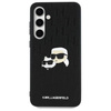 Original Case SAMSUNG GALAXY S24 FE Karl Lagerfeld Hardcase Monogram Karl&Choupette Head Pin (KLHCS24FEPGKLKCPK) black