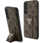 Guess GUHCS24SPGS4TDW S24 S921 brown/brown hardcase Grip Stand 4G Triangle Strass