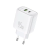 FONENG ładowarka sieciowa EU67 PD 45W 1xUSB-C + 1xUSB QC3.0 Biały