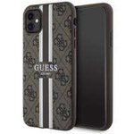 Guess GUHMN61P4RPSW iPhone 11 / Xr brown/brown hardcase 4G Printed Stripes MagSafe