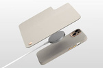 Moshi Overture MagSafe - Skórzane etui 3w1 z klapką iPhone 14 (Serene Gray)