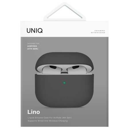 UNIQ etui Lino AirPods 4 Silicone        szary/ash grey
