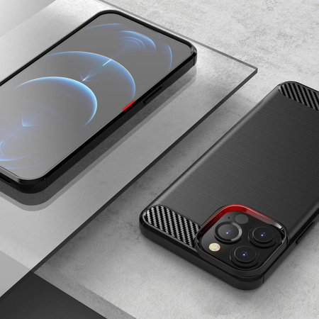 Carbon Case elastyczne etui pokrowiec iPhone 13 Pro czarny