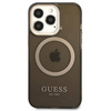 Original Case IPHONE 13 PRO Guess Hard Case Gold Outline Translucent MagSafe (GUHMP13LHTCMK) black
