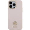 Guess Silicone Logo Strass 4G Case für iPhone 15 Pro Max - Rosa