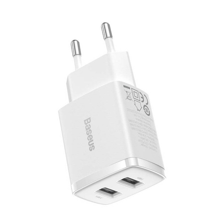 Baseus Compact ładowarka sieciowa 2x USB 10.5W biały (CCXJ010202)