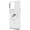 Original Handyhülle IPHONE 14 PRO MAX Karl Lagerfeld Hardcase IML Metal Karl&Choupette Head MagSafe (KLHMP14XHLSKCH) weiß