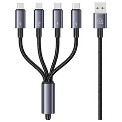 USAMS Kabel 4w1 2xUSB-C/Lightning/MicroUSB 15W 1,2m Aluminum Alloy Data Cable Sufeng Series SJ739USB101 (US-SJ739)