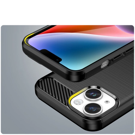 Carbon Case for iPhone 14 Plus flexible gel back cover black