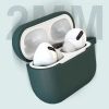 Hülle für AirPods 3 Silikon Softcase für Kopfhörer + Schlüsselanhänger Karabinerverschluss Anhänger schwarz (Hülle D)