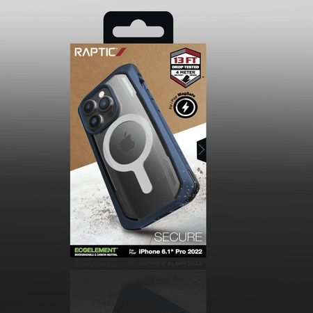 Raptic X-Doria Secure Case for iPhone 14 Pro with MagSafe armored cover blue