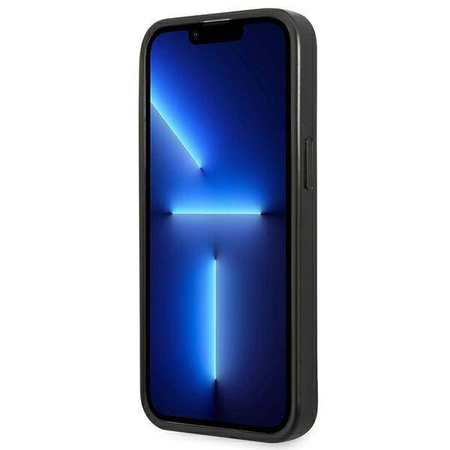 Original Case IPHONE 13 MINI Guess Hardcase Saffianotriangle Logo (GUHCP13SPSATLG) silver