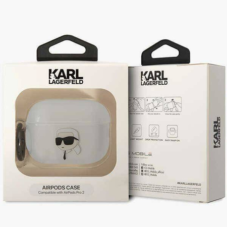 Karl Lagerfeld KLAP2HNIKTCT Airpods Pro 2 Hülle transparent Ikonik Karl Lagerfeld