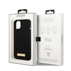 Original Case IPHONE 13 MINI Guess Hard Case Silicone Logo Plate MagSafe (GUHMP13SSPLK) black