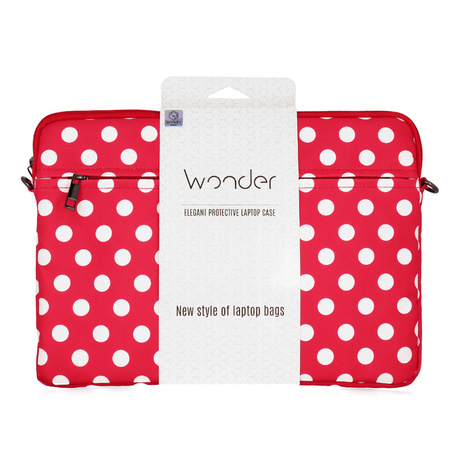 Wonder Sleeve Laptop 15-16 cali groszki czerwone