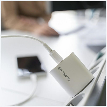 Ładowarka sieciowa 4smarts VoltPlug 20W  PD USB-C z kable USB-C do Lightning biały
