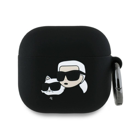Schutzhülle für APPLE AIRPODS 4 Karl Lagerfeld Silicone Karl&Chaupette Head 3D (KLA4RUNKCHK) schwarz