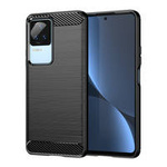 Carbon Case für Xiaomi Poco F4 5G flexible Silikon-Carbon-Hülle schwarz