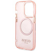 Original Case IPHONE 14 PRO MAX Guess Hard Case Gold Outline Translucent MagSafe (GUHMP14XHTCMP) pink