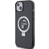 Original Case IPHONE 13 / 14 / 15 Karl Lagerfeld Hardcase Ring Stand Karl&Choupettte MagSafe (KLHMP14SHMRSKCK) black