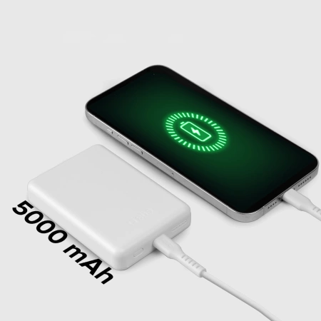 Powerbank SBS TEBB5000MAG1CW 5000 mAh USB-C, MagSafe kompatibel – Weiß