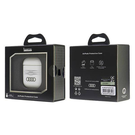 Original Handyhülle APPLE AIRPODS 1 / 2 Audi IML Geometric Pattern Cover (AU-IMLAP-A6/D3-WE) weiß