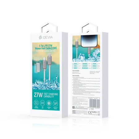 Devia kabel Extreme EC654 PD USB-C - Lightning 1,5 m 27W 3A biały