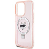 Karl Lagerfeld KLHMP15XHMRSCHP iPhone 15 Pro Max 6,7&quot; rosa/rosa Hardcase Ringständer Choupette Head MagSafe