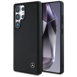 Original Handyhülle SAMSUNG GALAXY S25 ULTRA Mercedes Leather Horizontal Debossed Curves MagSafe schwarz