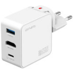 Ładowarka podróżna 4smarts Flex adapter  Hub 65W GaN USB-C/USB-A/HDMI biały