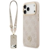 Guess 4G Strass Logo &amp; Big Strap Metal Buttons MagSafe Case for iPhone 17 Pro Max - Pink