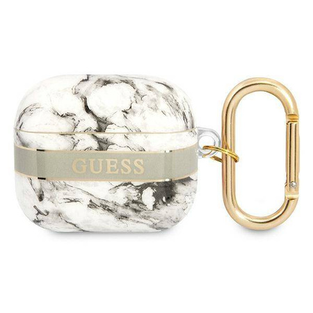 Schutzhülle APPLE AIRPODS 3 Guess AirPods Marble Strap Collection (GUA3HCHMAG) grau