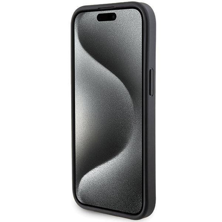 Karl Lagerfeld Gripstand Saffiano Karl&amp;Choupette Pins case for iPhone 15 - black