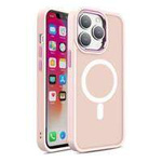 Gepanzerte magnetische iPhone 14 Plus MagSafe Color Matte Hülle – Rosa