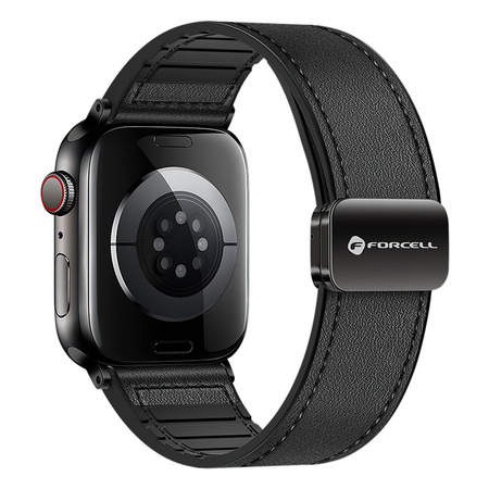 Pasek do Apple Watch Forcell F-Design FA21 skóra ekologiczna 38 / 40 / 41 mm czarny