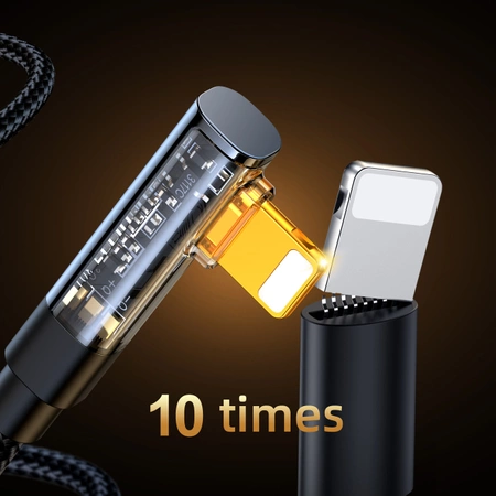 Joyroom Angled Lightning cable - USB C for fast charging and data transfer 20W 1.2 m black (S-CL020A6)