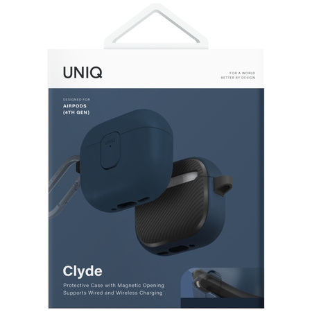 Etui UNIQ Clyde do AirPods 4 Lock Case   niebieski