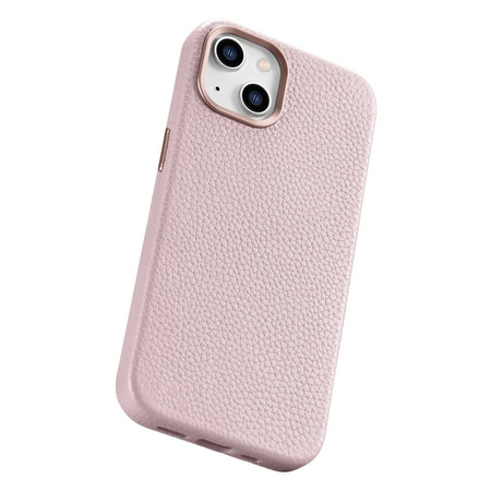 iCarer Litchi Premium Leather Case iPhone 14 Plus Magnetic Leather Case with MagSafe pink (WMI14220711-PK)