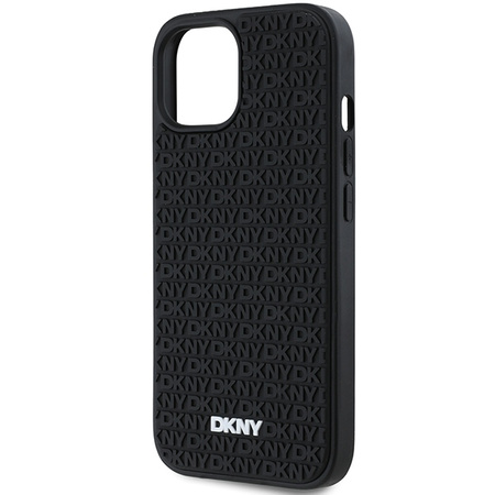 DKNY DKHCP15S3DRPWK iPhone 15 / 14 / 13 6.1" czarny/black hardcase 3D Rubber Repeat Pattern
