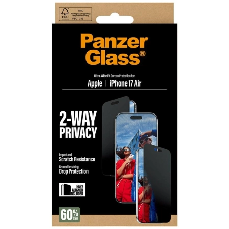 PanzerGlass Ultra-Wide Fit EasyAligner Privacy Glass for iPhone Air